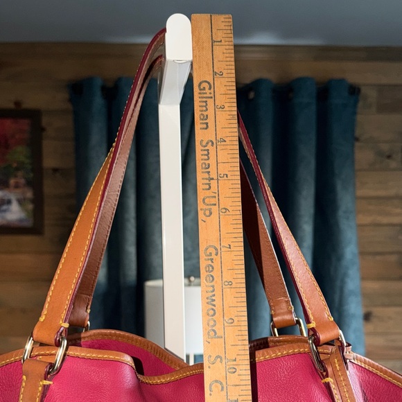 Dooney & Bourke Red and Tan Leather Tote - Picture 6 of 13